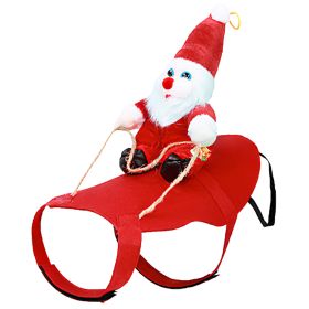 Pet Christmas Costumes Red Winter Coat for Dog Riding Santa Claus with Bell Clothes New Year Outfit Cosplay Costumes Party Dress Up For Cats (Option: m)
